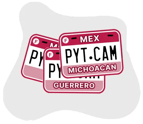 Placas de diversos Estados de la República Mexicana